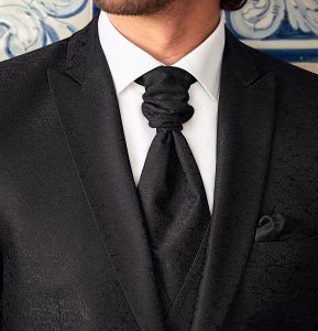 plastron męski czarny
